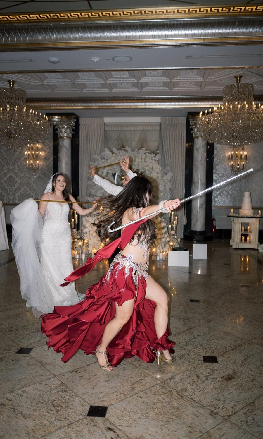 Amazing Ivanna performing at an elegant wedding reception with the bride