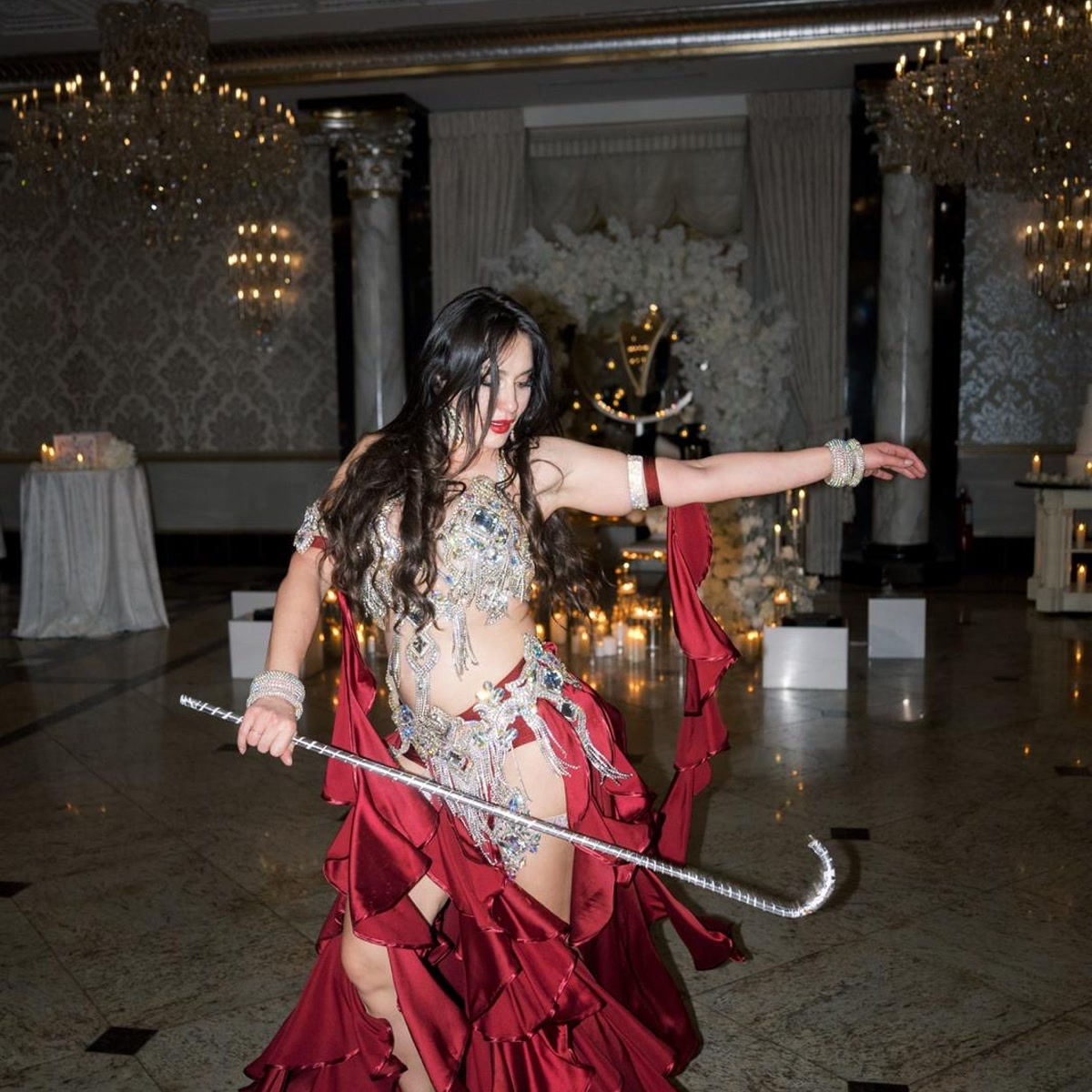 Amazing Ivanna performing a Saidi cane dance on stage
